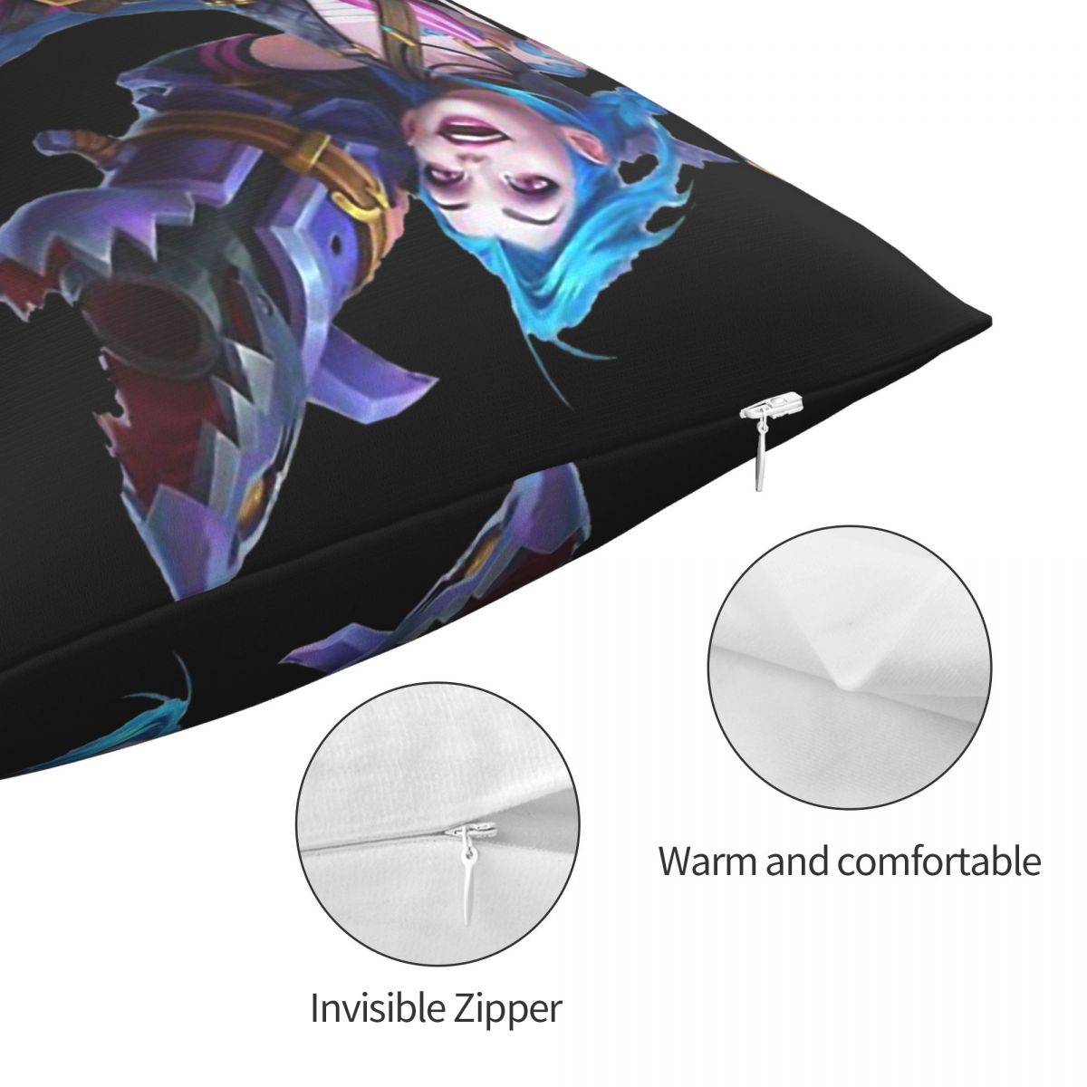 Jinx Throw Pillow Case 6 - League of Legends Fan Store