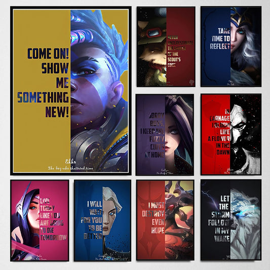 Champions Quotations Series 1 Poster - Canvas Painting - League of Legends Fan Store