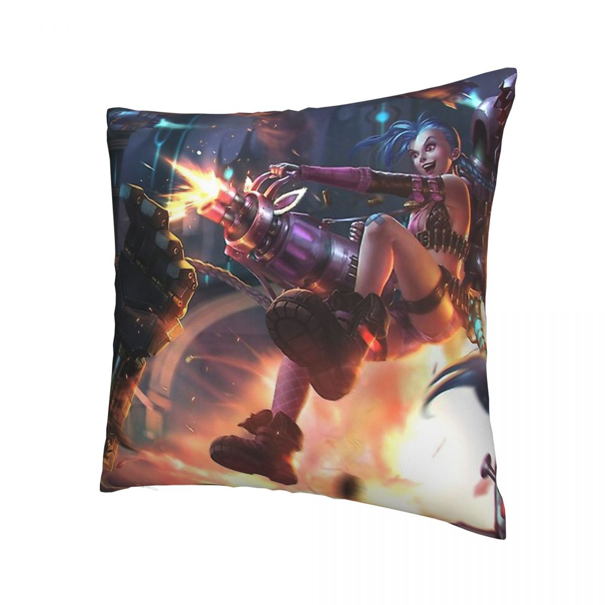 Jinx World Throw Pillow Case - League of Legends Fan Store