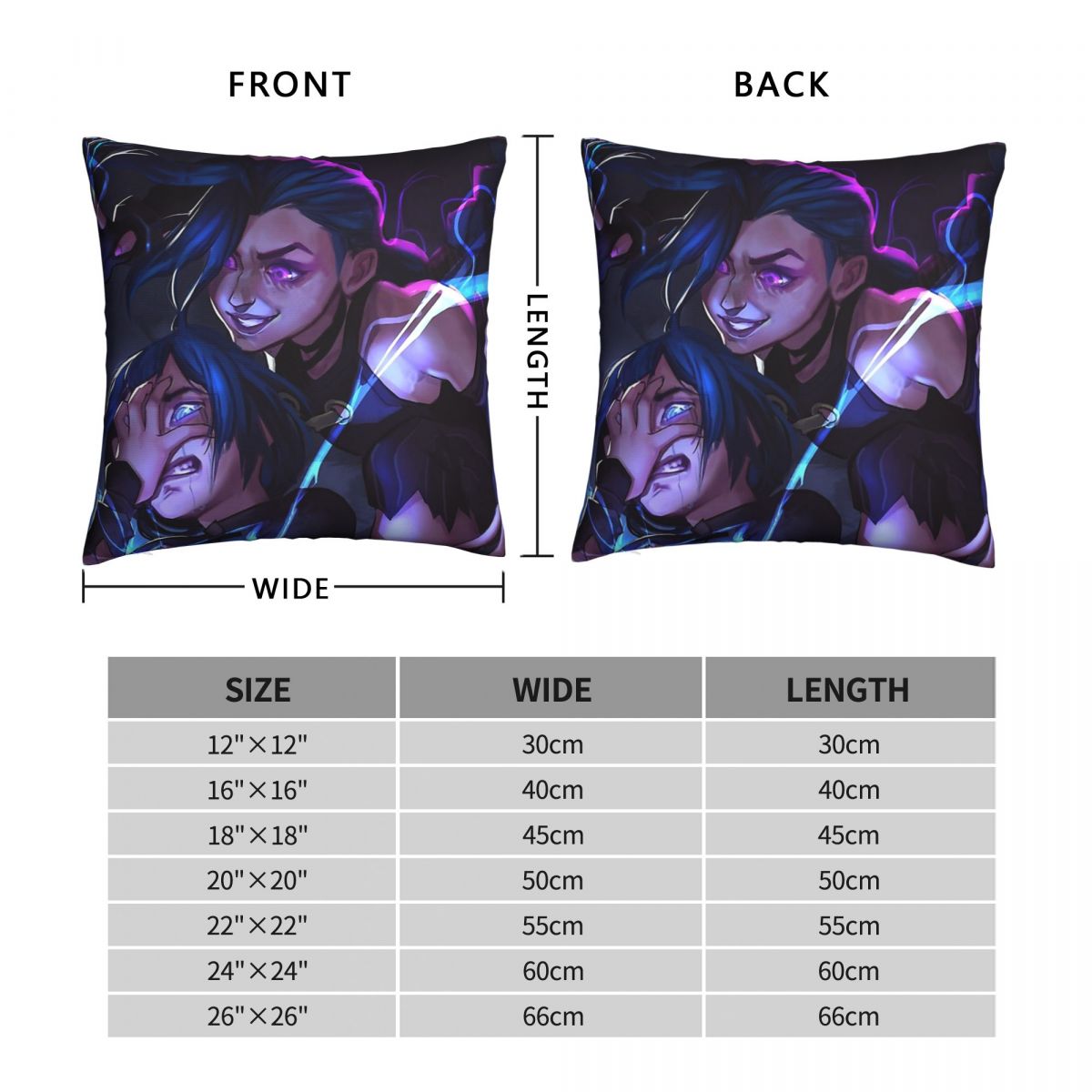 Jinx And Caitlyn Throw Pillow Case Arcane - League of Legends Fan Store