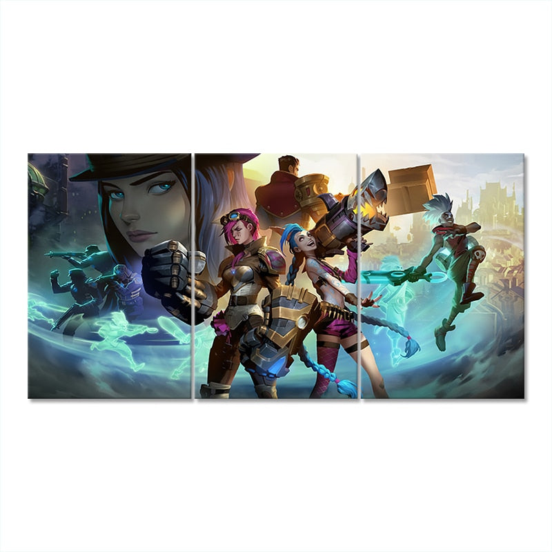 Arcane Jinx Jayce Ekko Vi Poster - Canvas Painting - League of Legends Fan Store