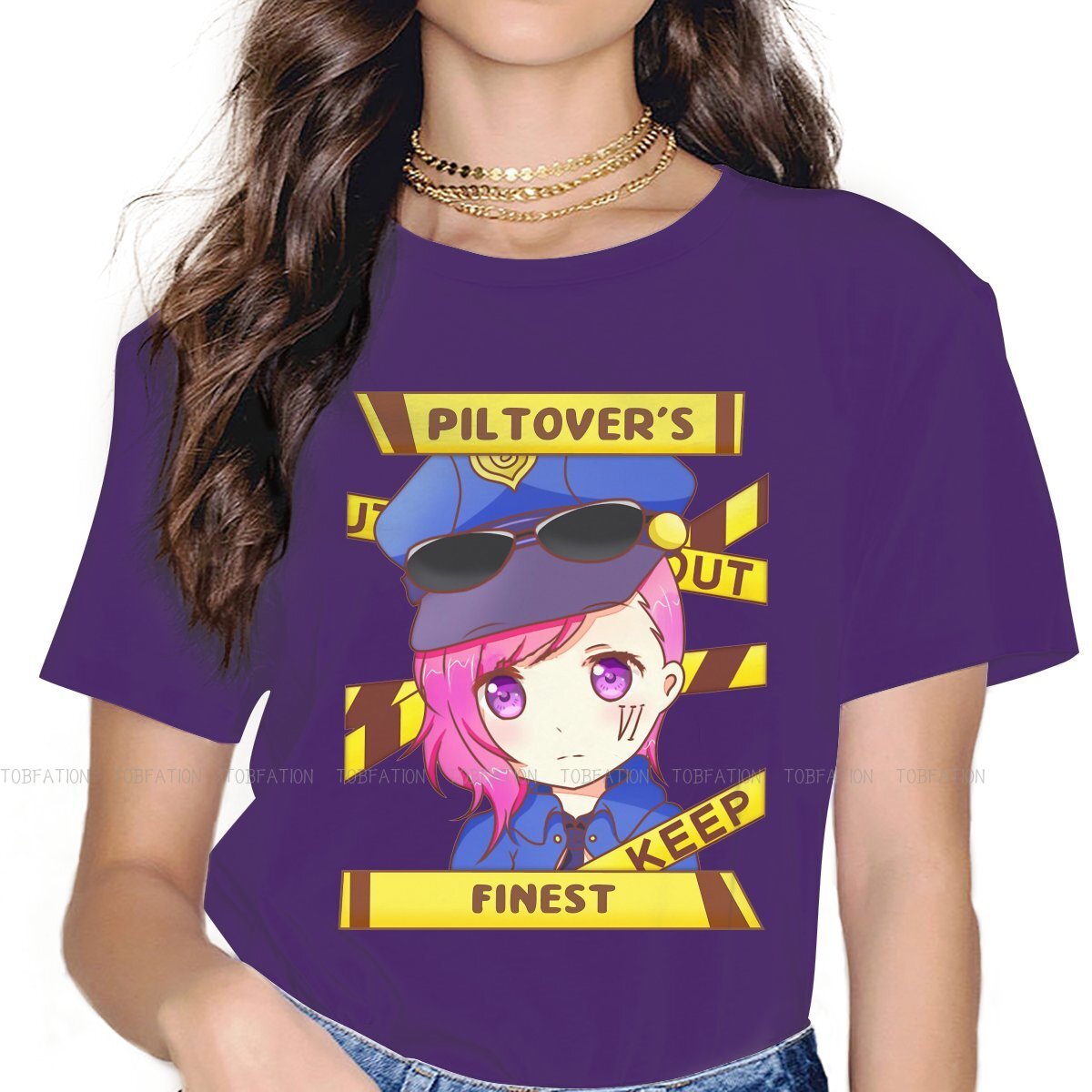 Arcane Chibi Vi The Piltover Enforcer Distinctive T Shirt - League of Legends Fan Store