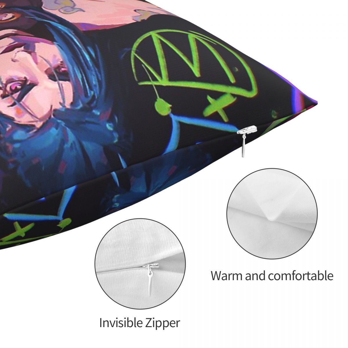 Jinx Logo Polyester Cushion Cover - League of Legends Fan Store