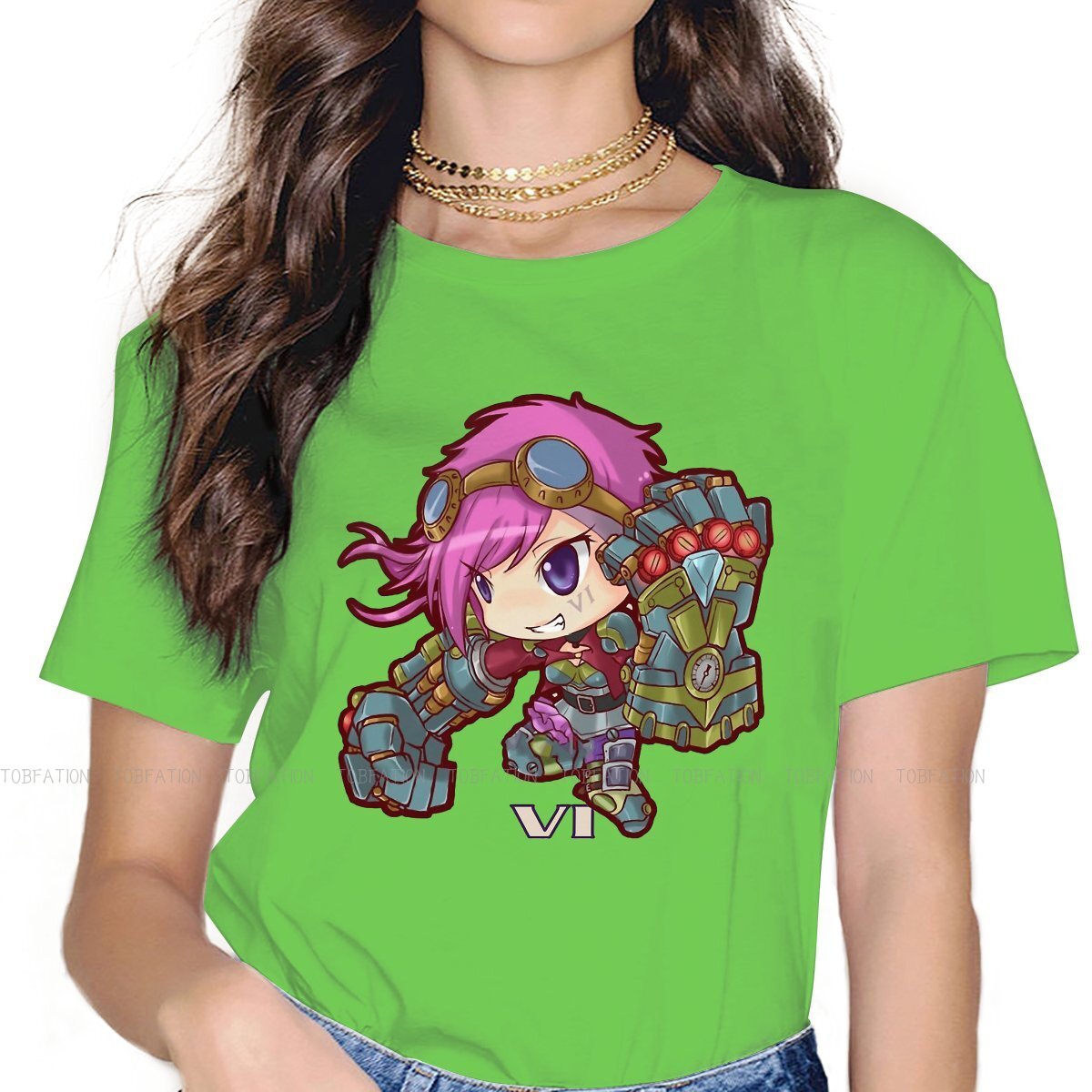 Kawaii VI The Piltover Enforcer T-Shirt - League of Legends Fan Store