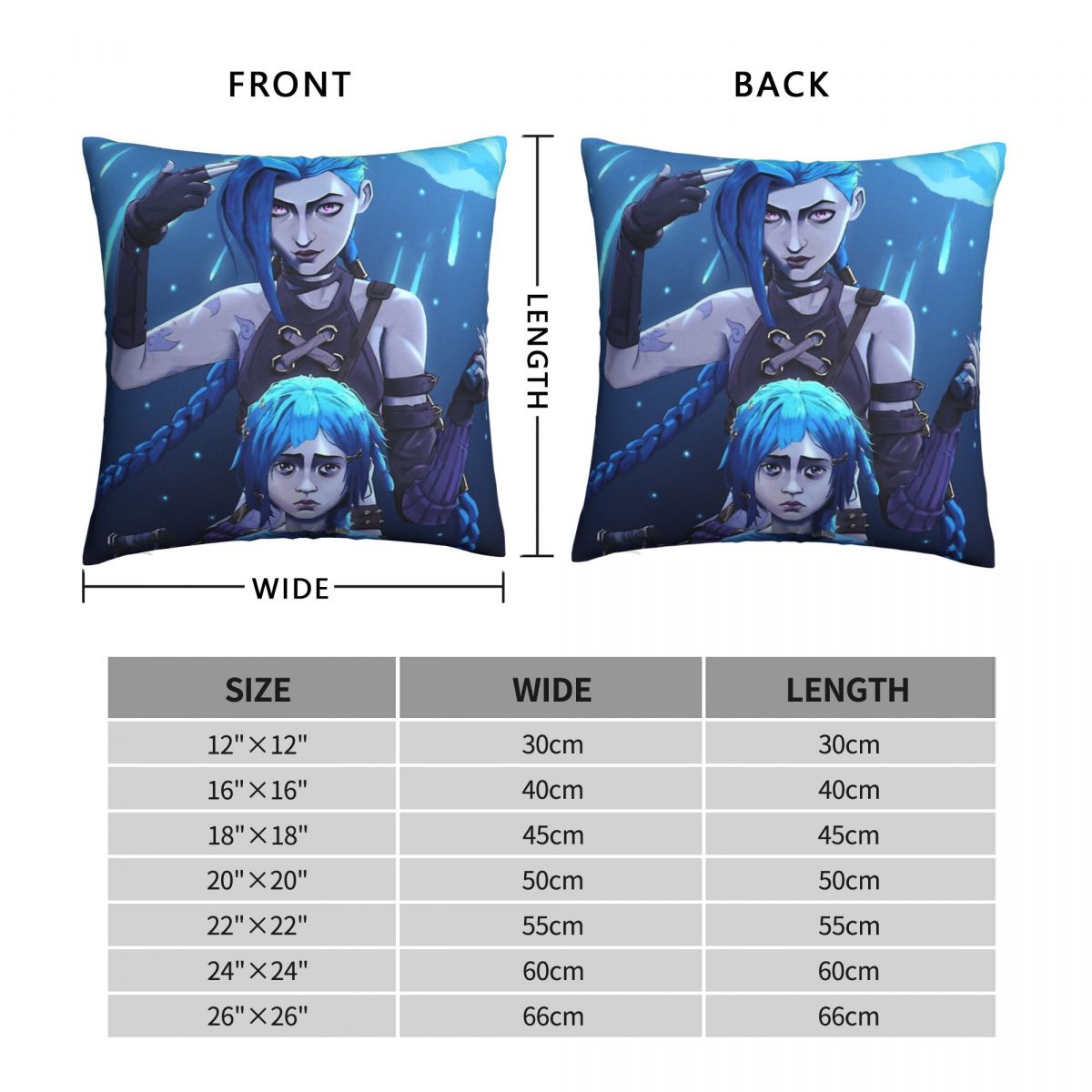 Jinxxx Throw Pillow Case Arcane - League of Legends Fan Store