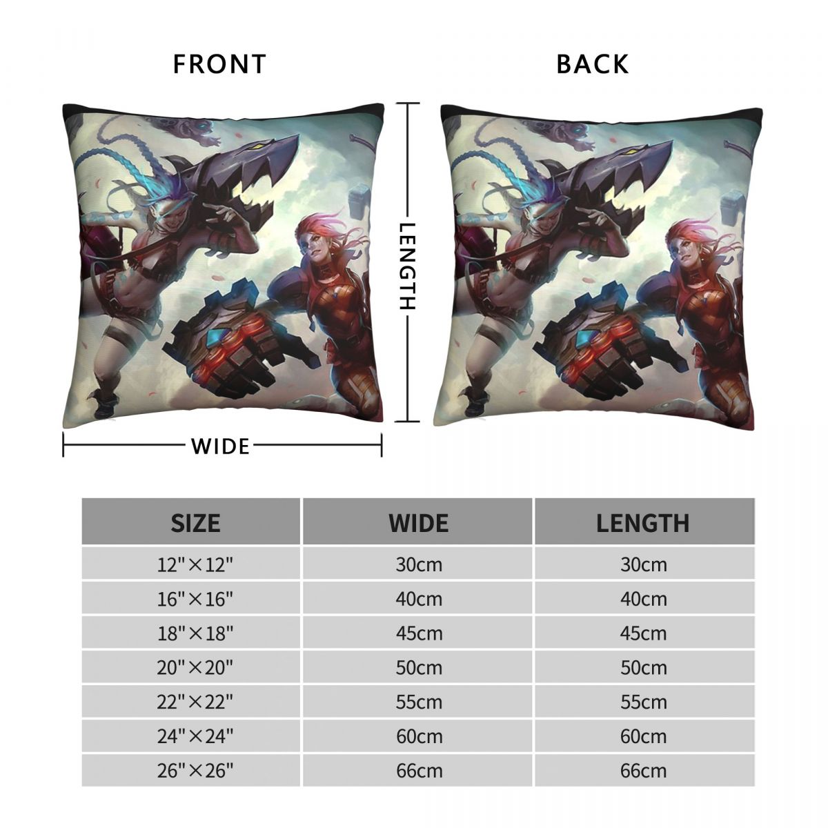 Throw Pillow Case Arcane - League of Legends Fan Store