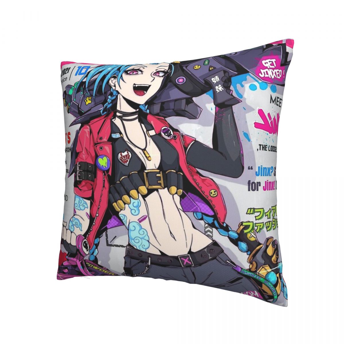 Jinx Magazine Throw Pillow Case - League of Legends Fan Store