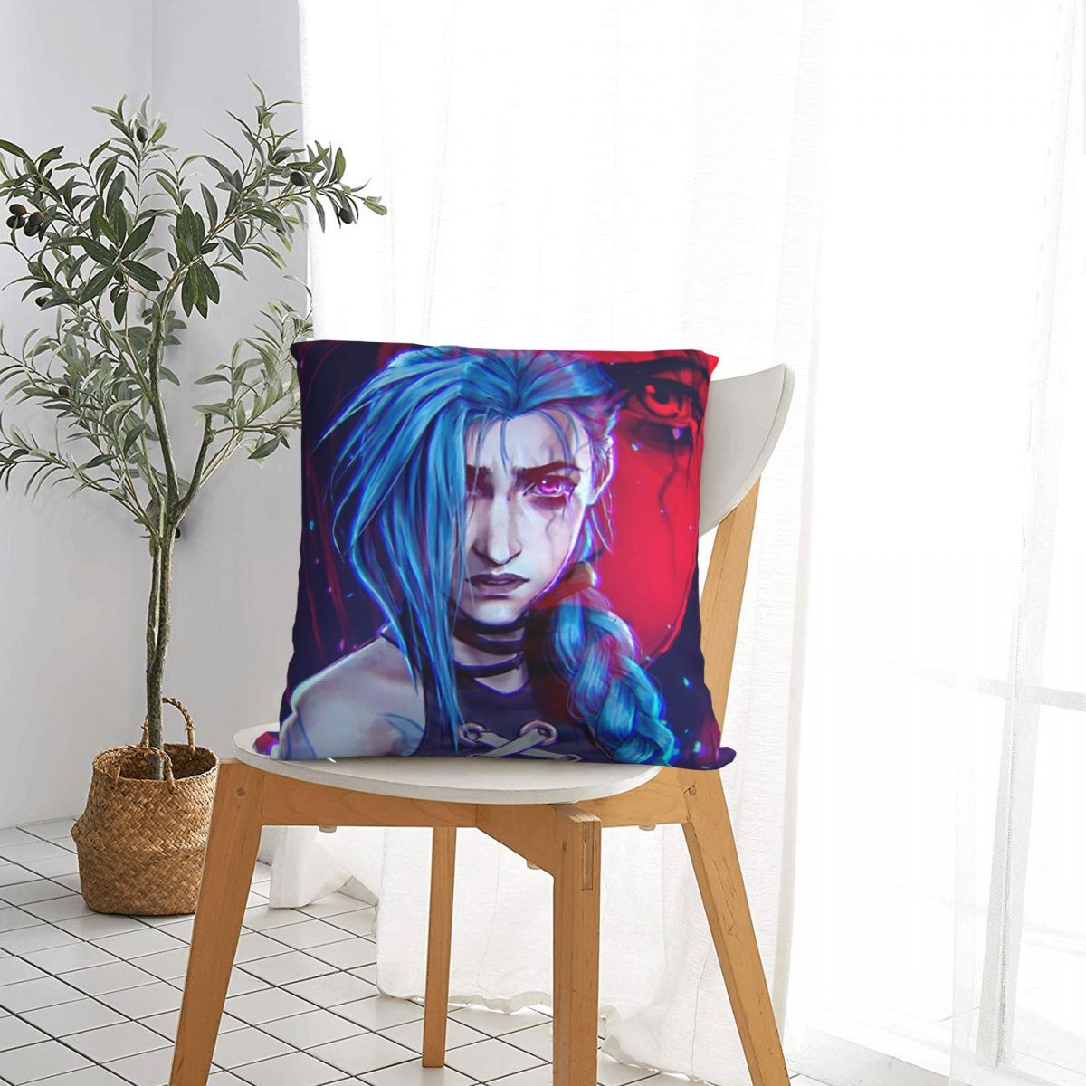 Jinx Face Pillowcase Arcane - League of Legends Fan Store