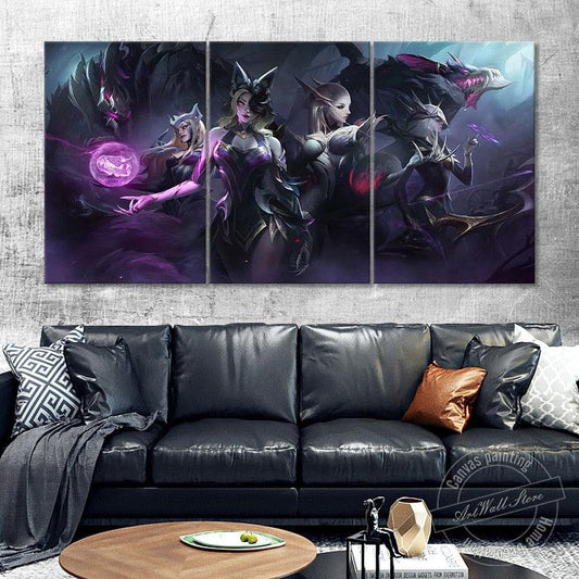 "Coven" Ahri Evelynn Ashe Cassiopeia Warwick Malphite Poster - Canvas Painting - League of Legends Fan Store