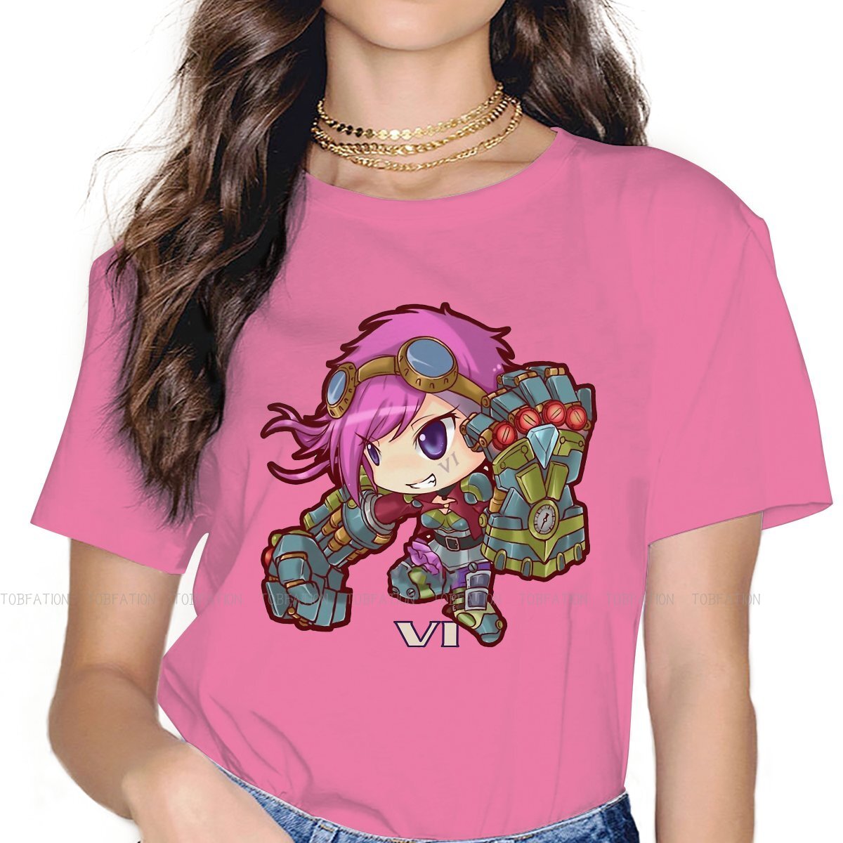 Kawaii VI The Piltover Enforcer T-Shirt - League of Legends Fan Store