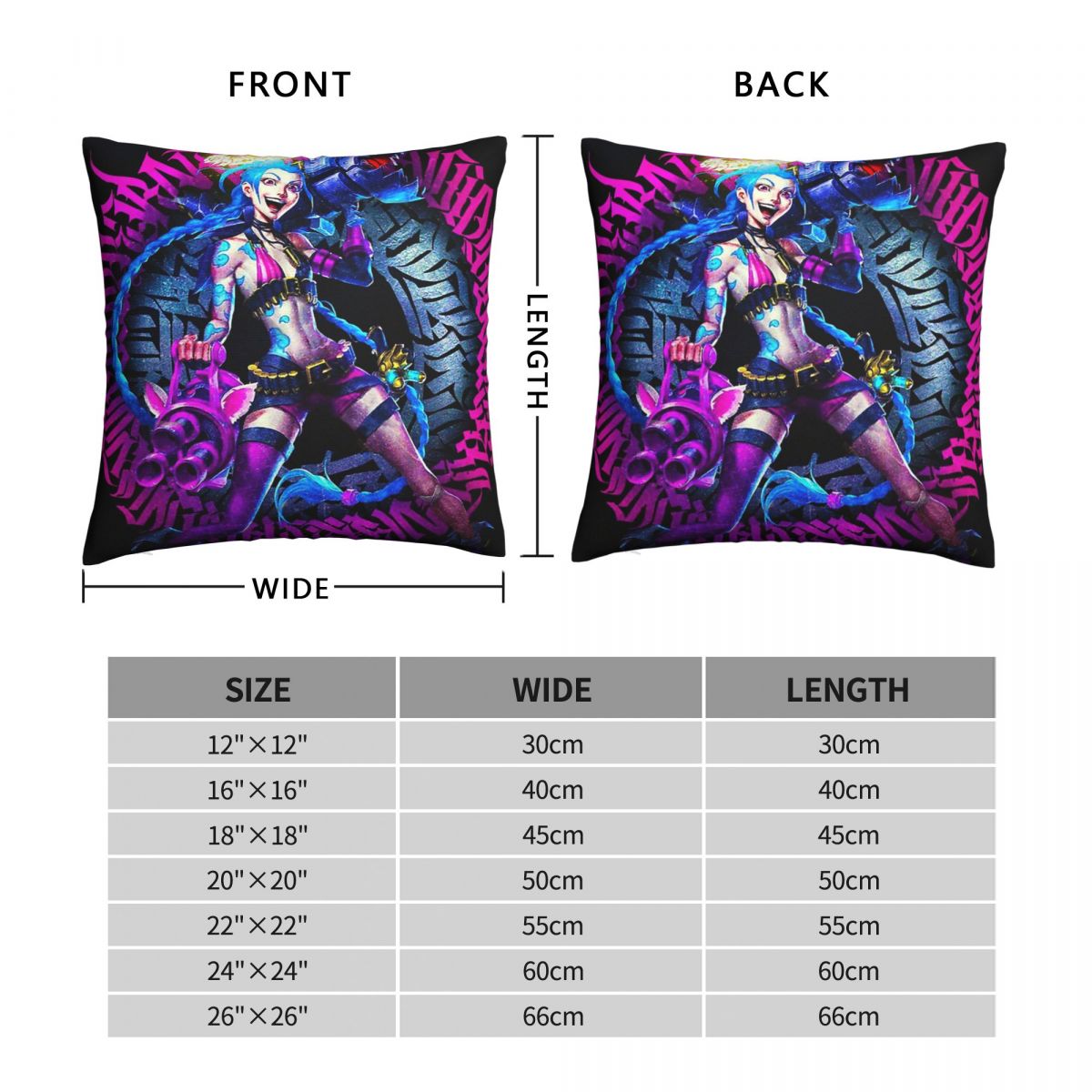 Get Jinxed Polyester Cushion Cover Arcane - League of Legends Fan Store