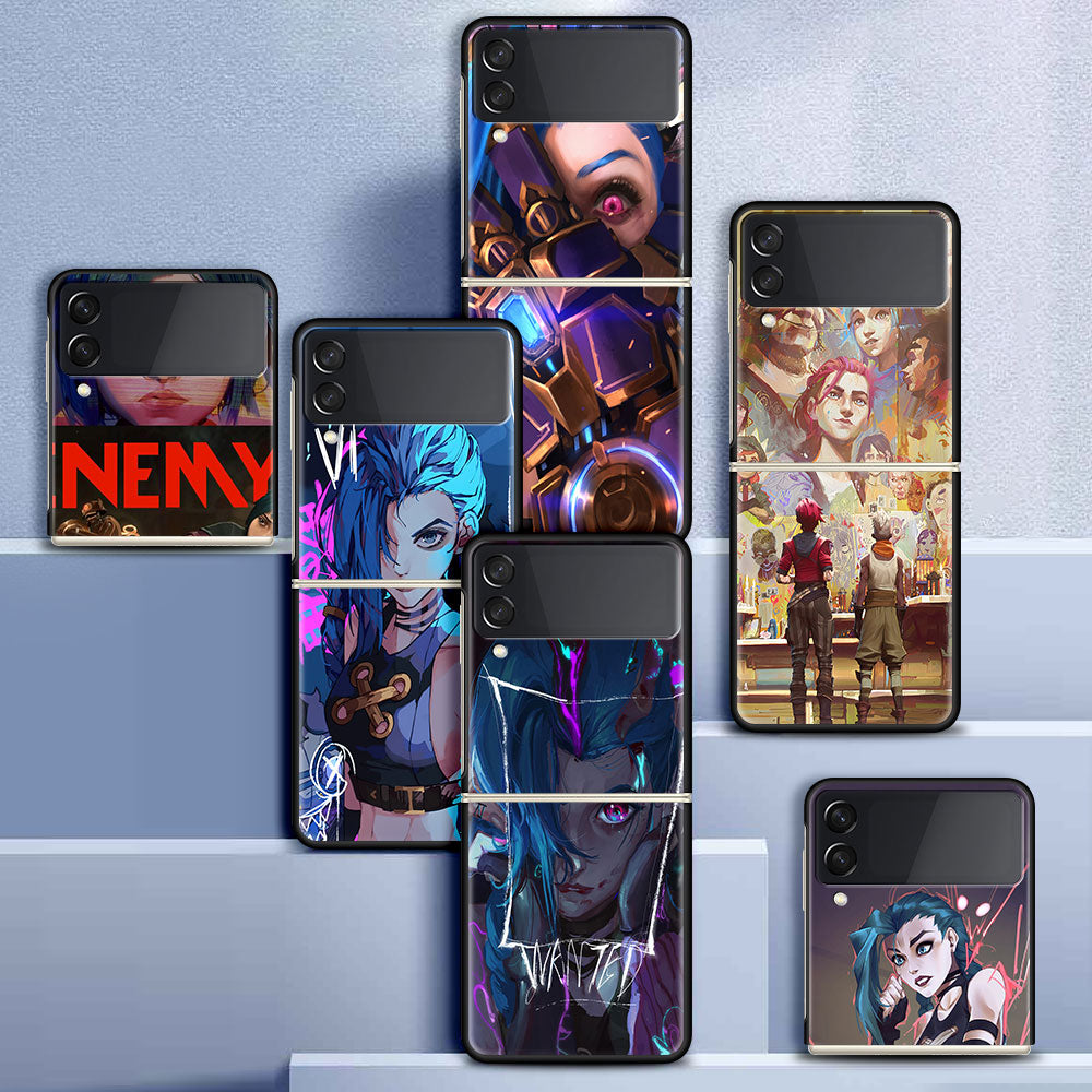 Case For Samsung Galaxy Z Flip 3 5G Shockproof Black PC Hard ZFlip 3 Phone Cover Luxury Anti-Fall Shell Arcane Hot Anime Funda - League of Legends Fan Store